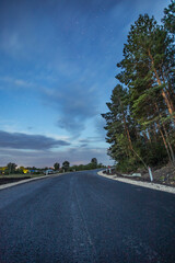 paved road late at night