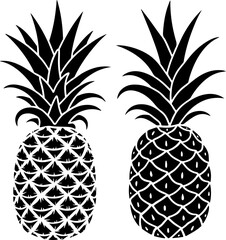 Obraz premium Pineapple Parade: Tropical Fruit Silhouettes