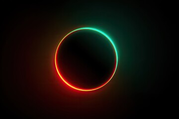 Circular neon glow on dark background