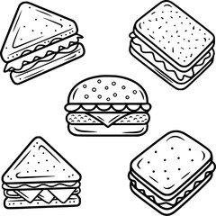 Triangles squares and burger sandwiches food