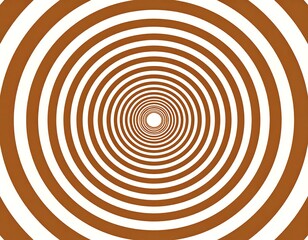 Concentric circles in brown and white create an illusion of depth and a tunnel-like perspective