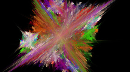 Fototapeta premium Fractal colored abstract on black background