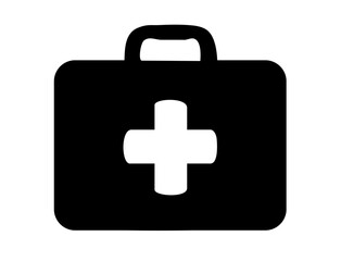 Medical Icons 02B : First Aid Kit, emergency, box, healthcare, rescue, hospital, supplies, treatment, safety, medicine, red, cross, help, portable, 
