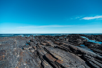 rocky shore of the Arctic Ocean without people