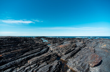 rocky shore of the Arctic Ocean without people