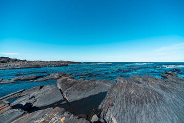rocky shore of the Arctic Ocean without people