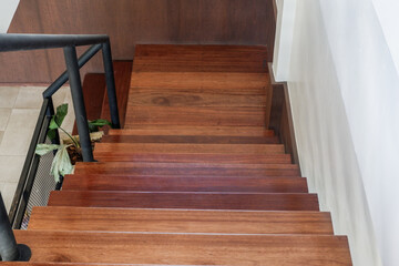 Wood staircase inside contemporary white modern house,stairs apartment architecture design house...