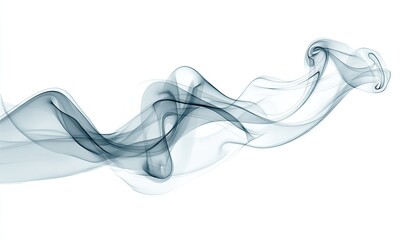 Abstract smoky, flowing lines on white