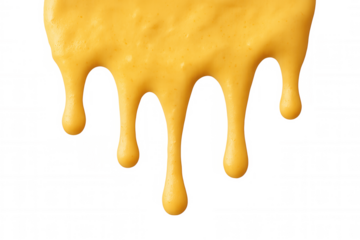 Melted cheese cascading, revealing golden texture and smooth liquid flow against clean backdrop