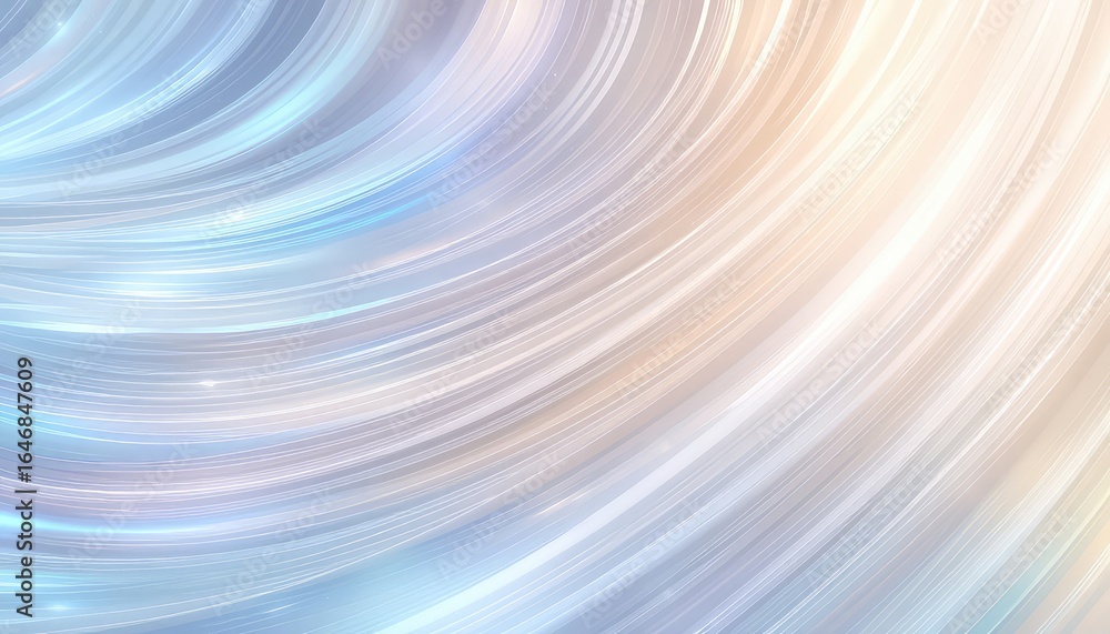 Aufkleber flowing abstract background with ethereal blue and beige hues and subtle light trails emanating from