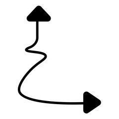 Solid icon showing a path that splits into two different directions.