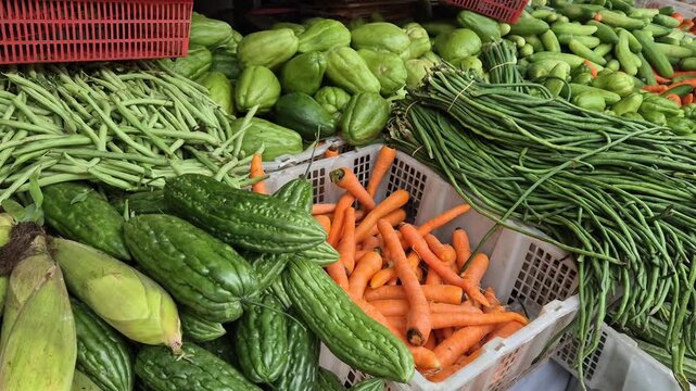 fresh vegetables at the market
