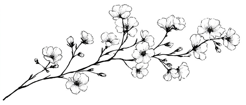 BOCETO FLORAL LINEAL DE ESTILO SIMPLE Y ART&Iacute;STICO