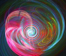 Fractal colored abstract on black background