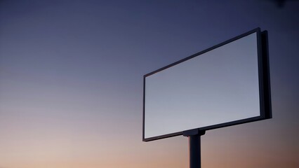 Obraz premium Billboard against a colorful sky at sunset, offering a blank canvas for advertising and marketing messages in an outdoor setting