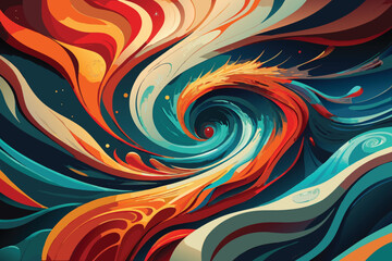 Abstract background with a colorful swirl design, displaying a blend of bright colors in a fluid, swirling motion.

