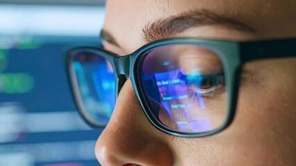 Focused Analyst Reviews Data On Screen, Analyzing Information With Precision and Intensity - Powered by Adobe