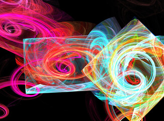 Fractal colored abstract on black background