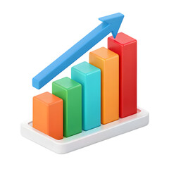 Business growth chart with upward arrow PNG