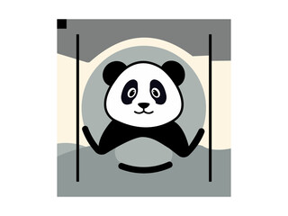 panda made   creative logo icon.  panda logo vector illustration.