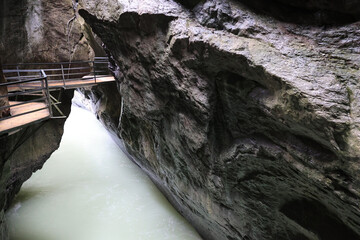 The Aare Gorge is a gorge near Meiringen in the Bernese Oberland in Switzerland