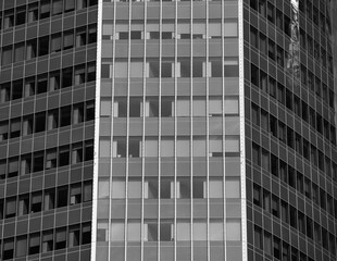 walls and windows of high business building bottom view
