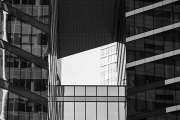 walls and windows of high business building bottom view