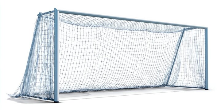 Light-gray soccer goal with net