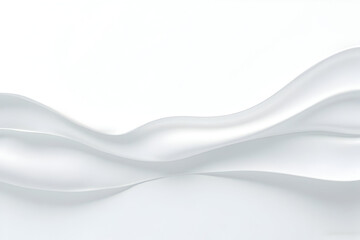 Obraz premium Abstract White Waves Flowing Smoothly on White Background