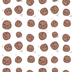Obraz premium Chocolate soft cookie handdrawn style pattern background