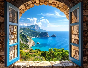 Panoramic view from a window