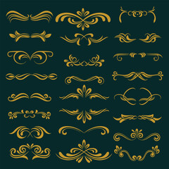 Golden Ornamental Frames Vector Collection