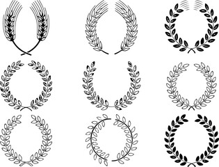 Wheat Ears Icon and Logo Set | Premium Vector Collection