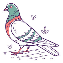 Colorful Vector Illustration of Birds on White Background