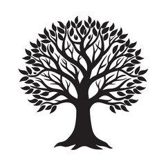 Obraz premium Tree silhouette white background