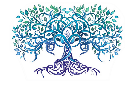 Detailed Celtic Tree of Life Tattoo Symbolizing Growth and Eternity Isolated on Transparent Background