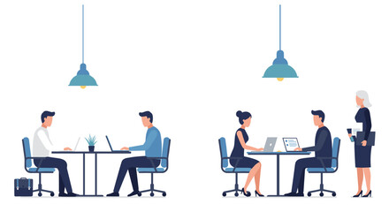Professional office meeting scene with colleagues communicating at work