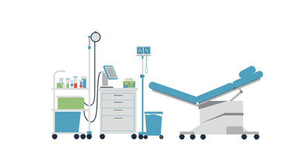 Modern minimalist medical examination room with equipment