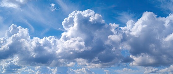 Vast blue sky with fluffy white clouds (1)