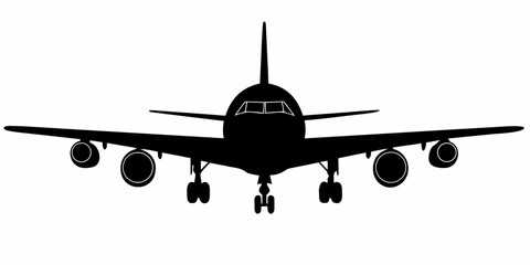 aircraft landing front view silhouette