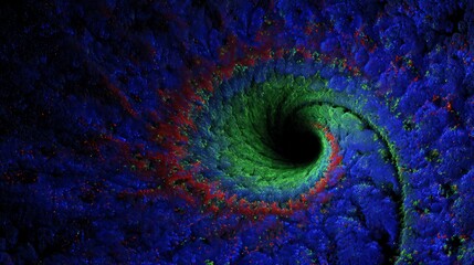 Obraz premium Abstract Microscopic Spiral Pattern With Multicolored Dots