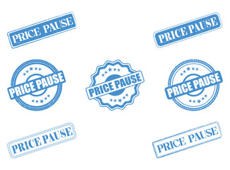 Collection of Price Pause Rubber Stamps and Seals