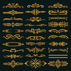 Art Deco Gold Frames and Borders Vector