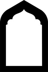 Fototapeta premium Traditional Islamic Arch Mosque Entrance with Door and Window Frame