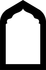 Traditional Islamic Arch Mosque Entrance with Door and Window Frame