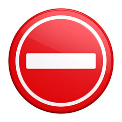 Vector no entry forbidden round red traffic sign icon with circle and line for business web illustration design concept