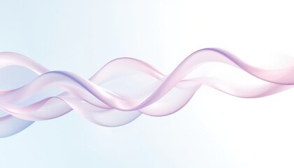 Elegant flowing curves of light purple and white fabric create a soft, ethereal, and calming abstract image