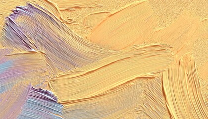 Abstract painting with pastel yellow and purple brushstrokes