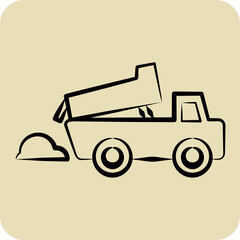 Icon Dumpsite. related to Waste symbol. hand drawn style. design editable