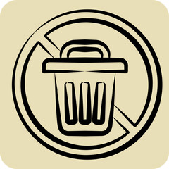 Icon Zero Waste. related to Waste symbol. hand drawn style. design editable
